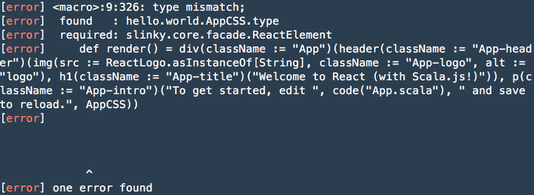 a compiler error that is hard to read